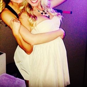 BCBG Strapless cream dress! Worn only once!